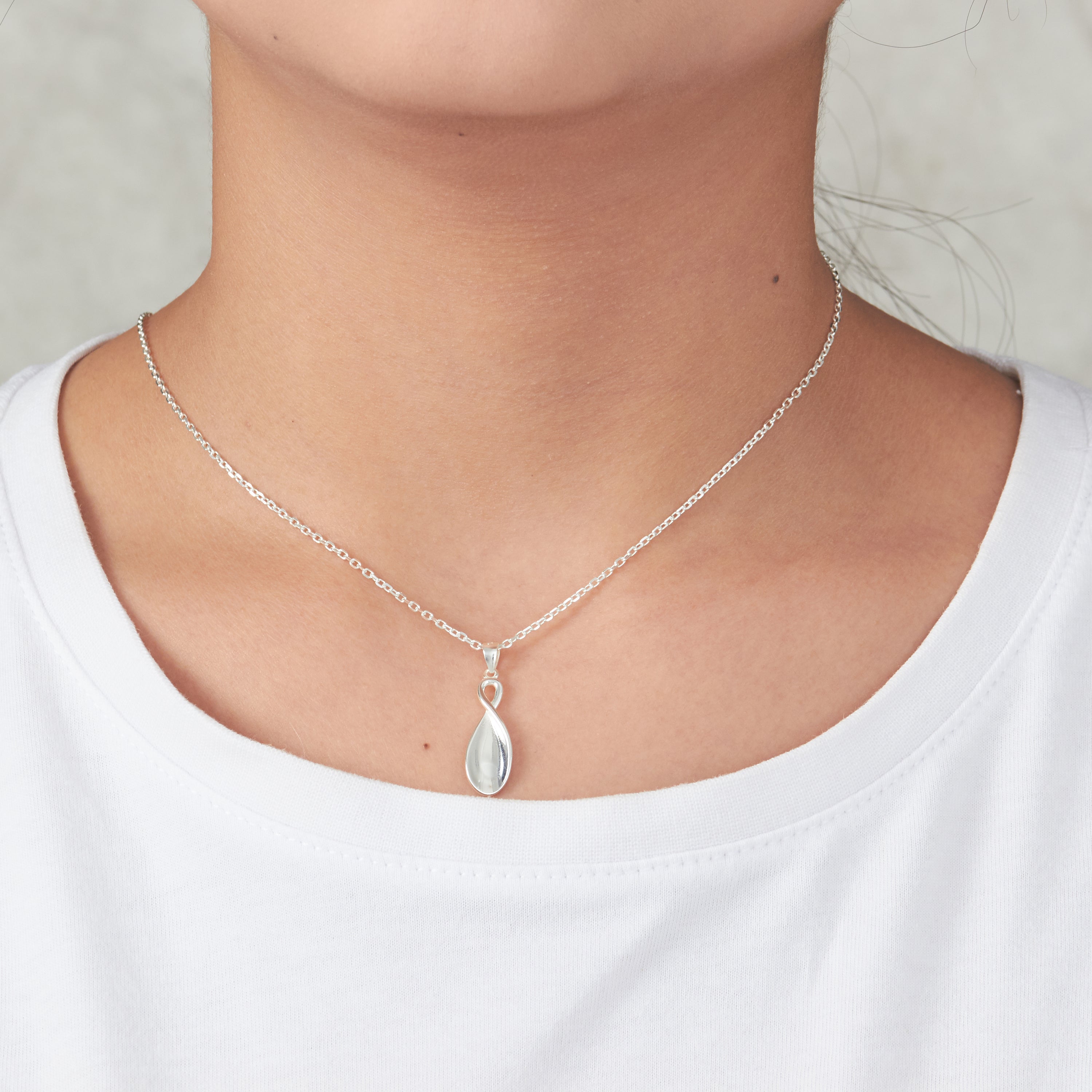 Sterling Silver Infinity Curve Necklace