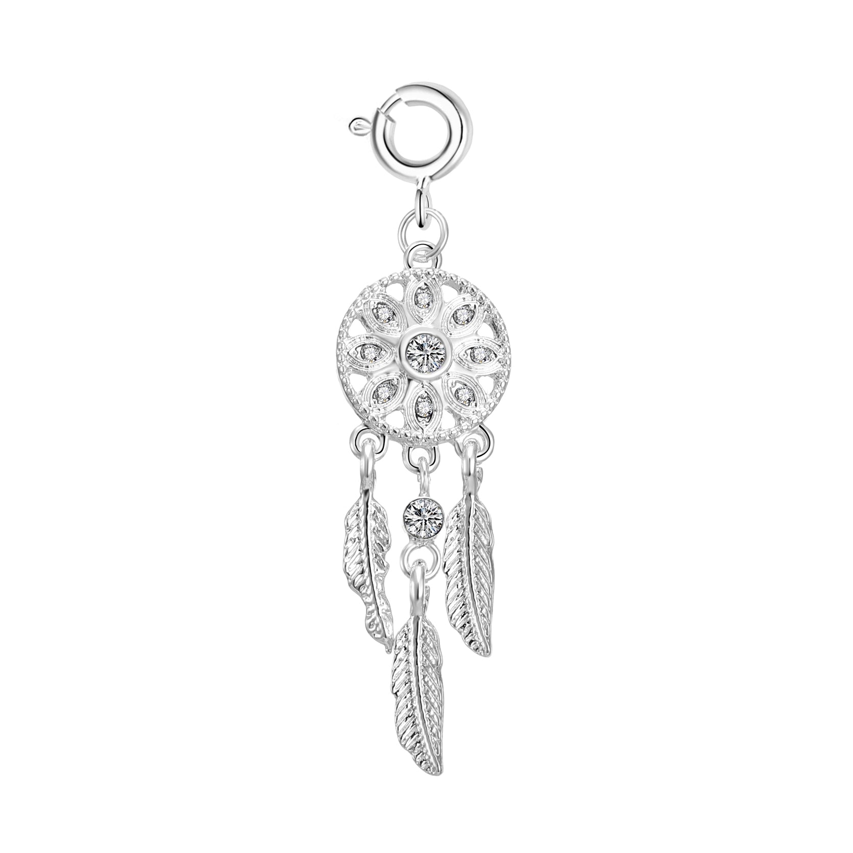 Dream Catcher Charm Created with Zircondia® Crystals by Philip Jones Jewellery