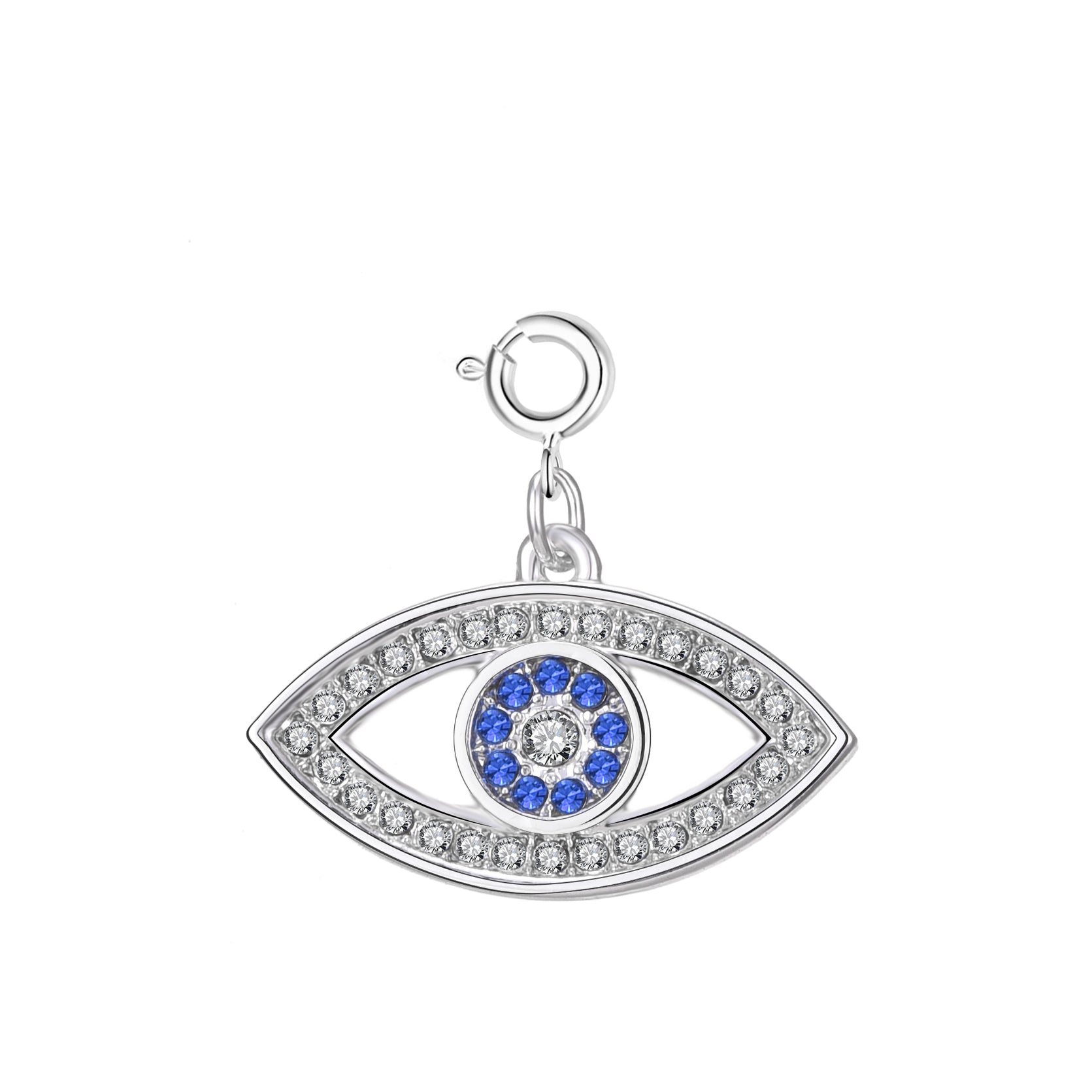 Evil Eye Charm Created with Zircondia® Crystals by Philip Jones Jewellery