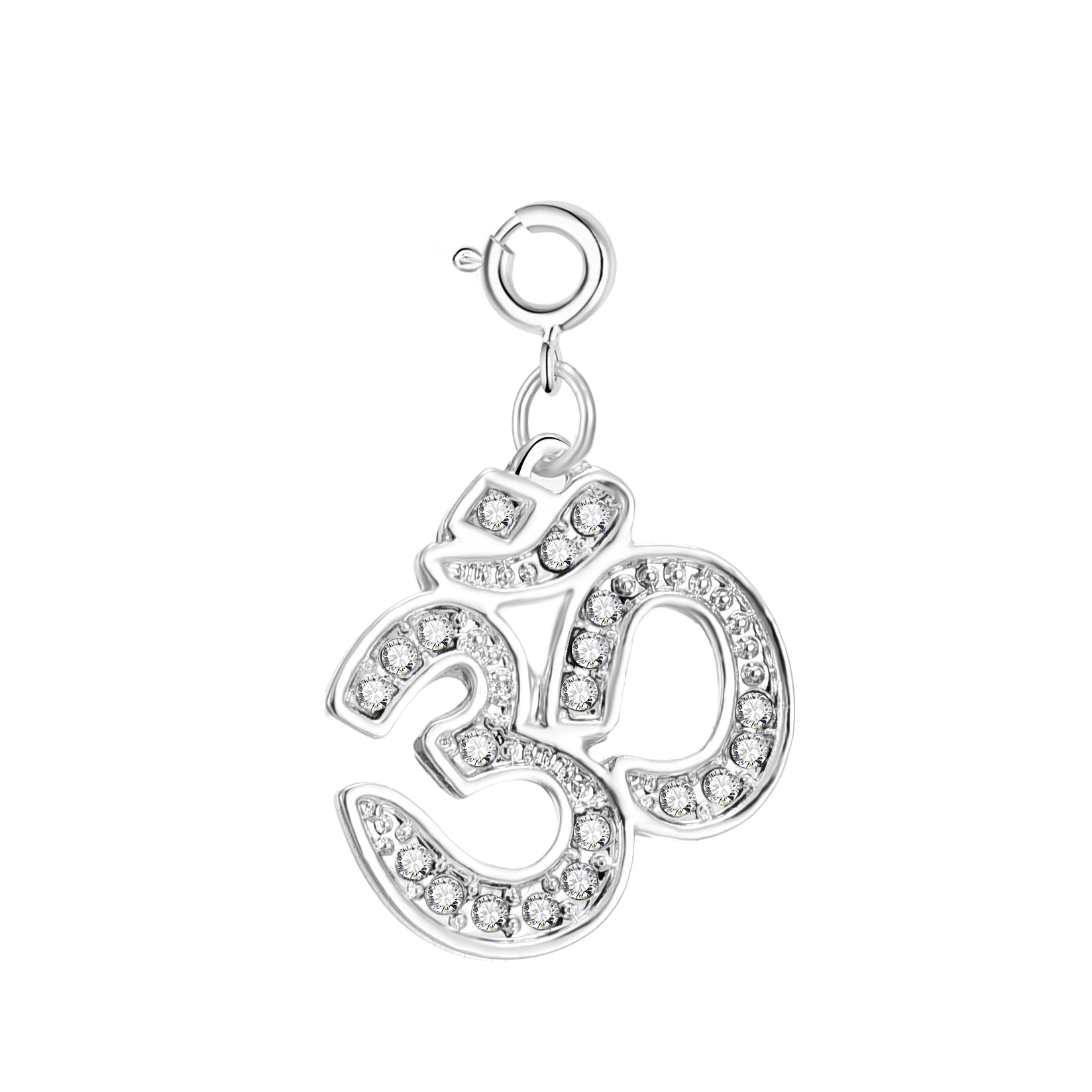 Om Charm Created with Zircondia® Crystals by Philip Jones Jewellery