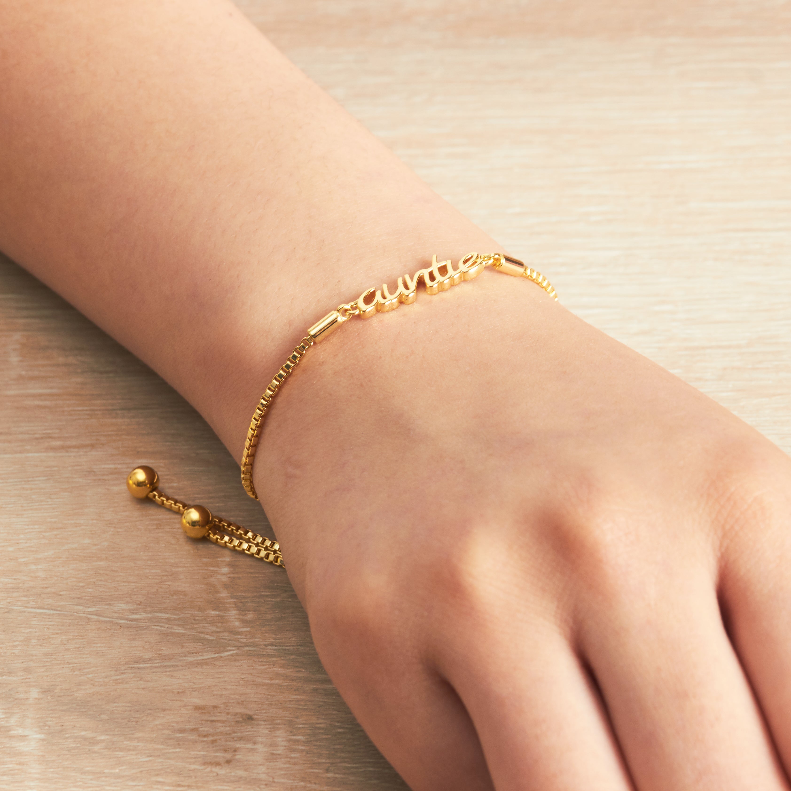 Gold Plated Auntie Bracelet Created with Zircondia® Crystals