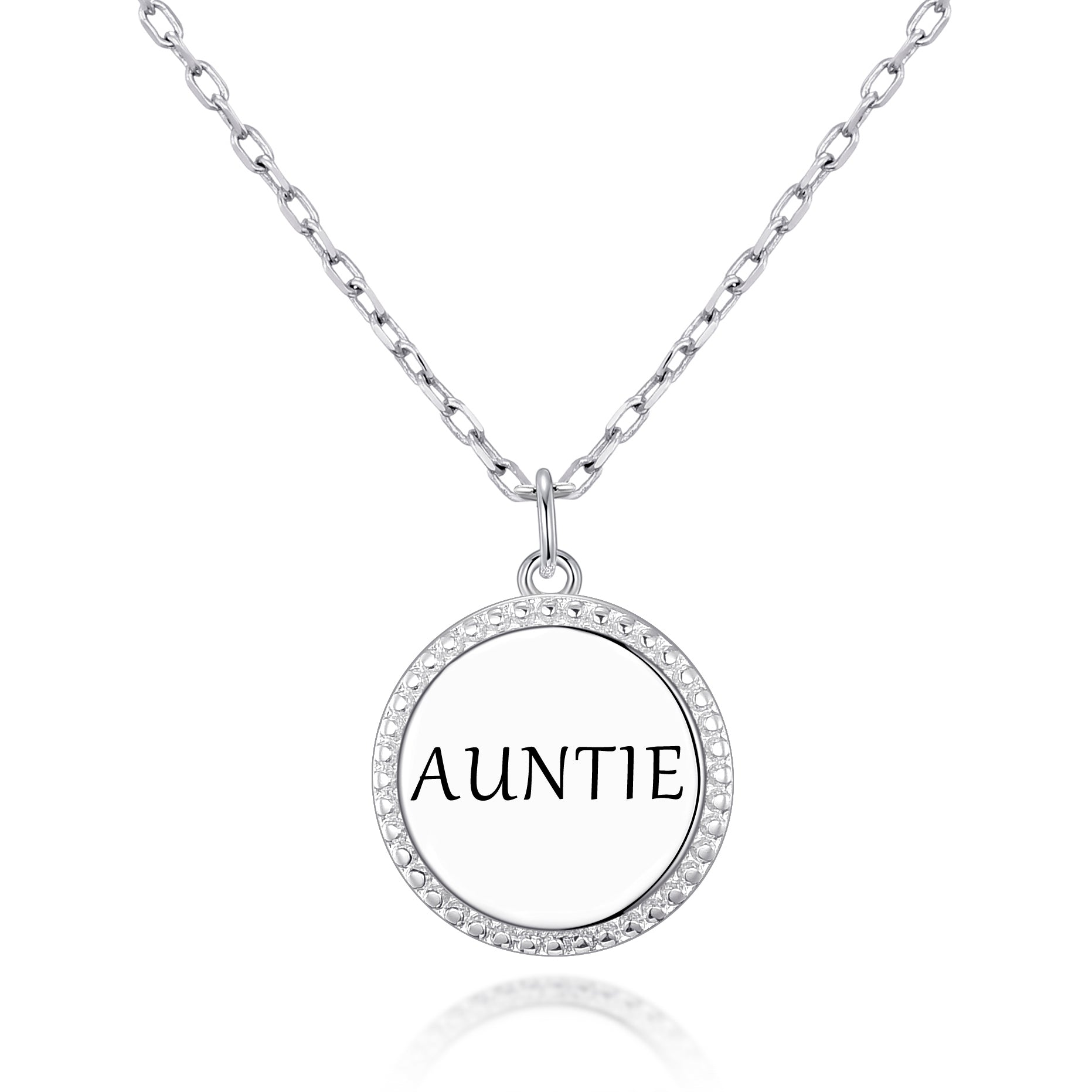 Silver Plated Filigree Disc Auntie Necklace by Philip Jones Jewellery