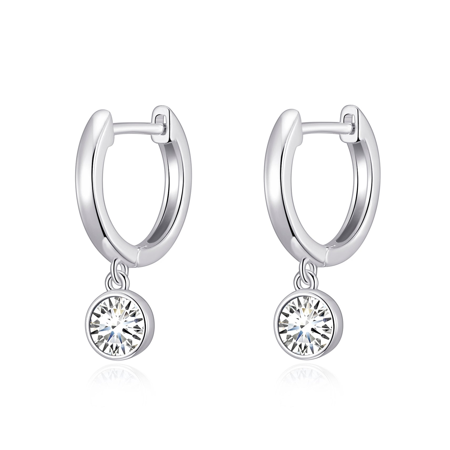 Crystal Hoop Earrings Created with Zircondia® Crystals by Philip Jones Jewellery