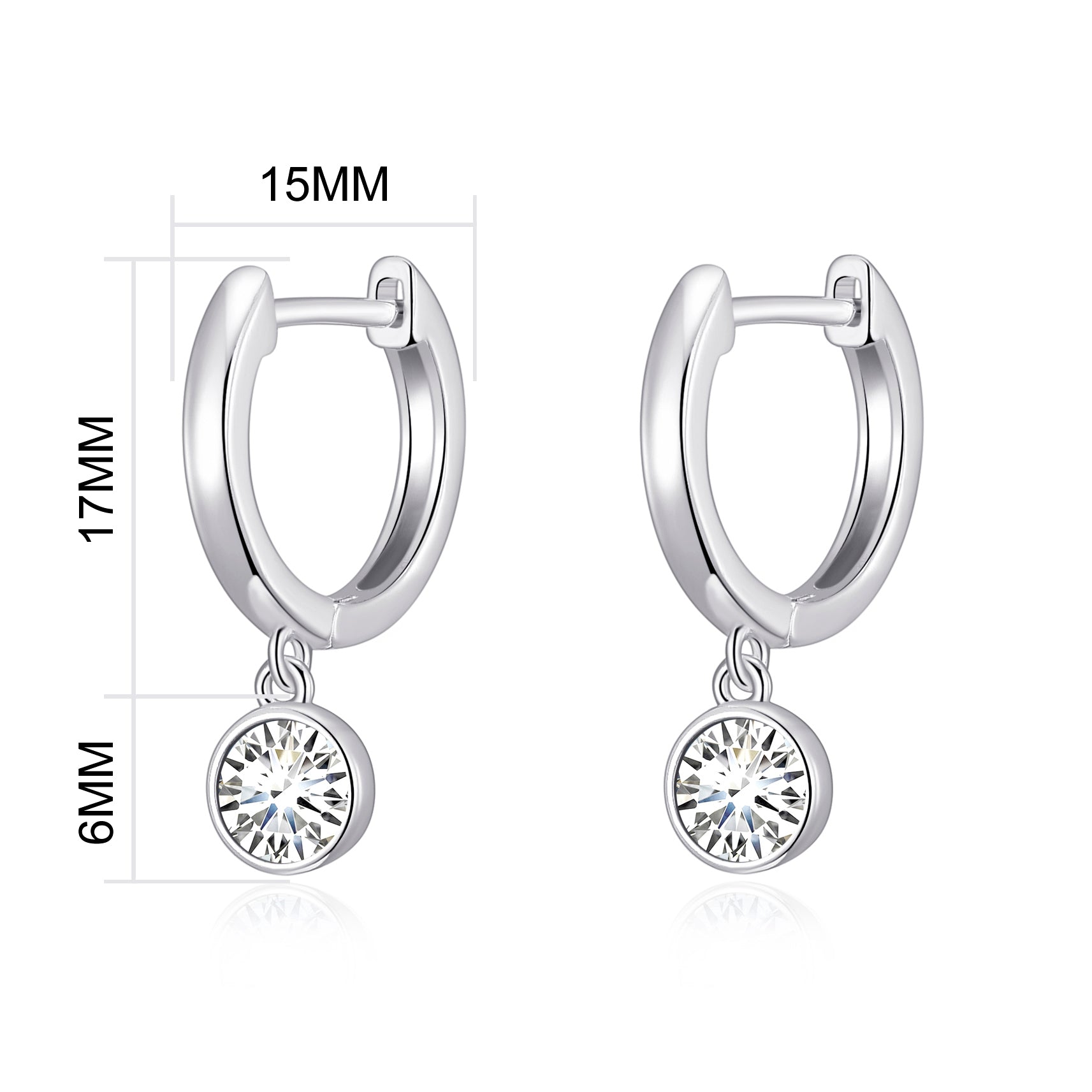 April Birthstone Hoop Earrings Created with Diamond Zircondia® Crystals