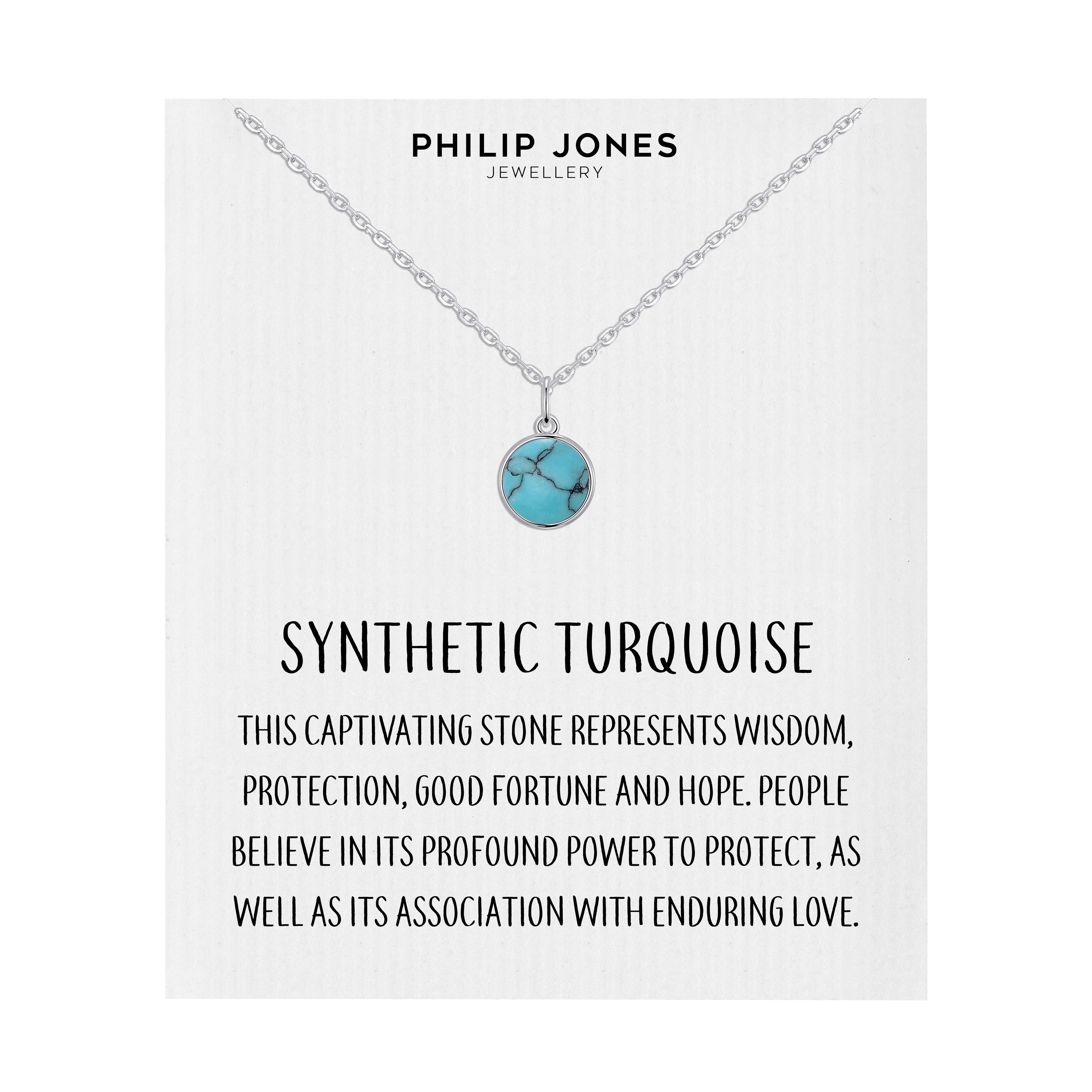 Synthetic Turquoise Necklace with Quote Card by Philip Jones Jewellery
