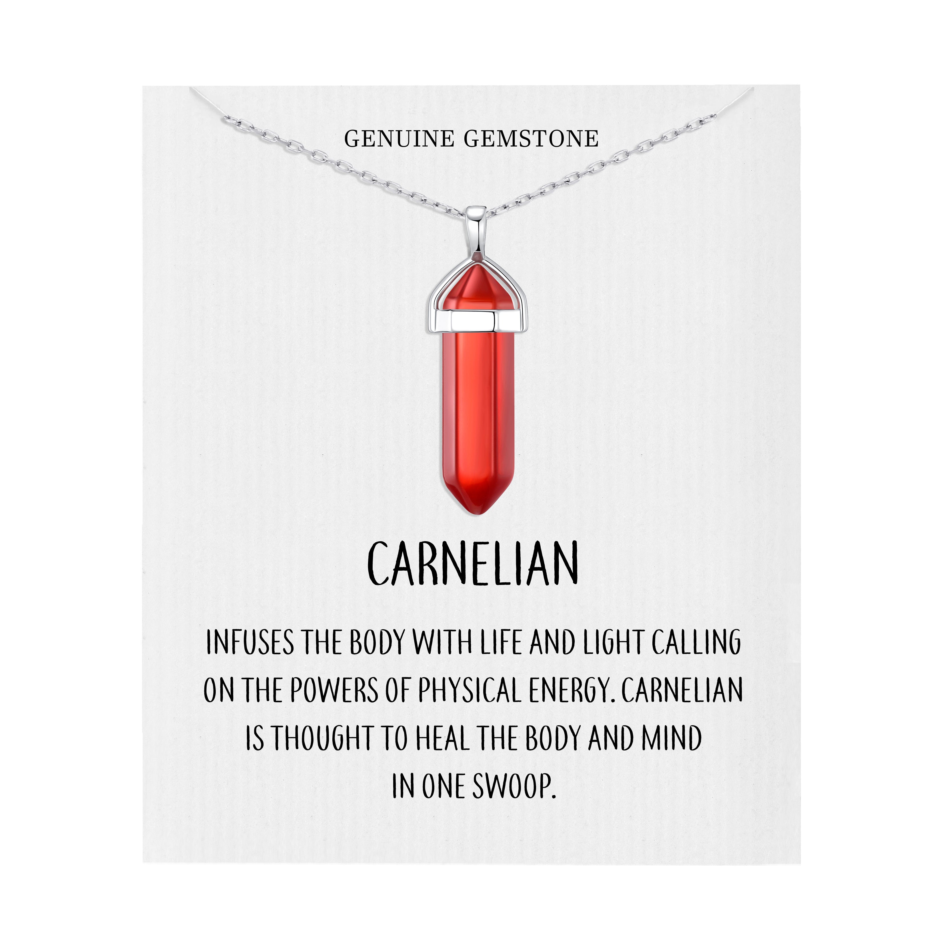 Carnelian Gemstone Necklace by Philip Jones Jewellery