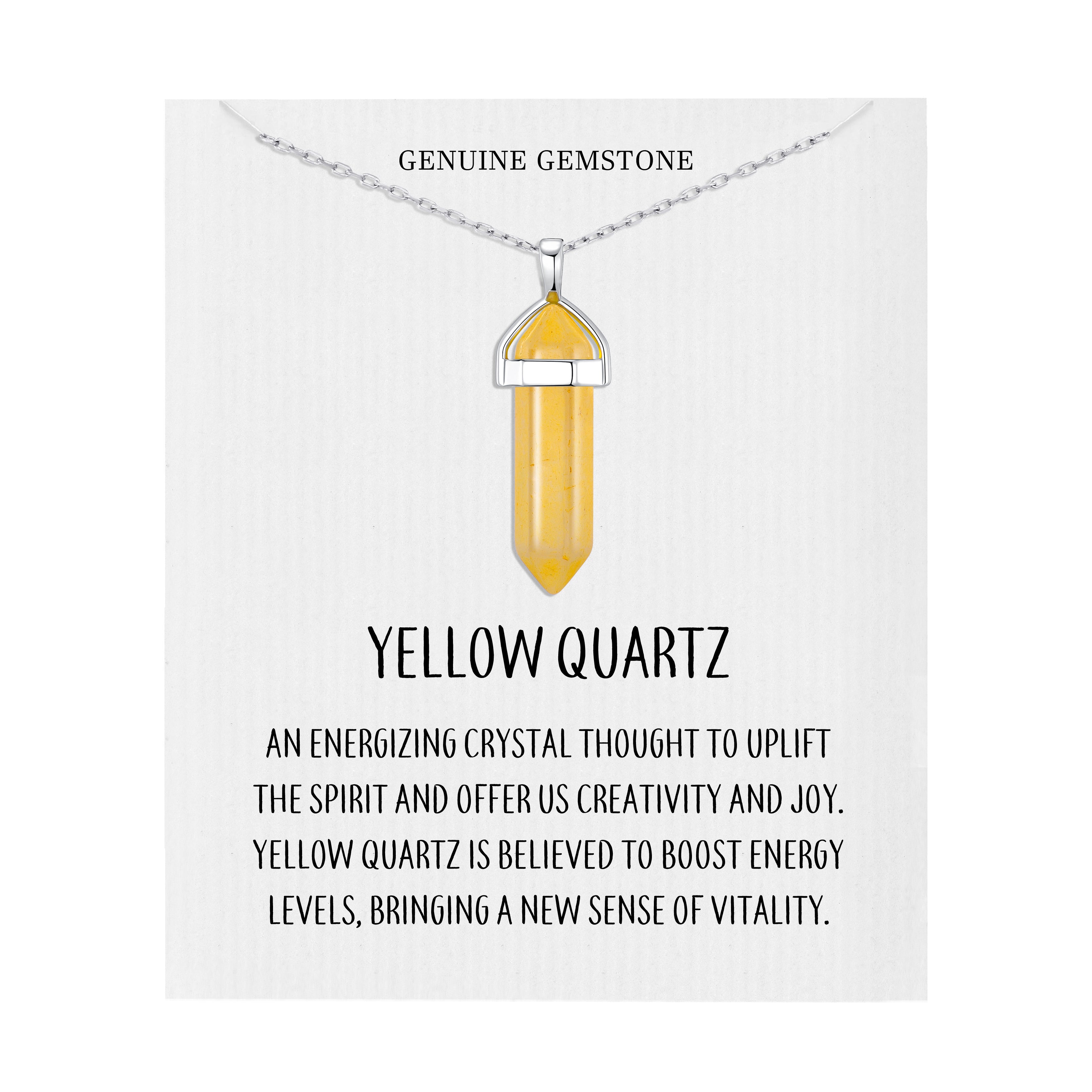 Yellow Quartz Gemstone Necklace by Philip Jones Jewellery