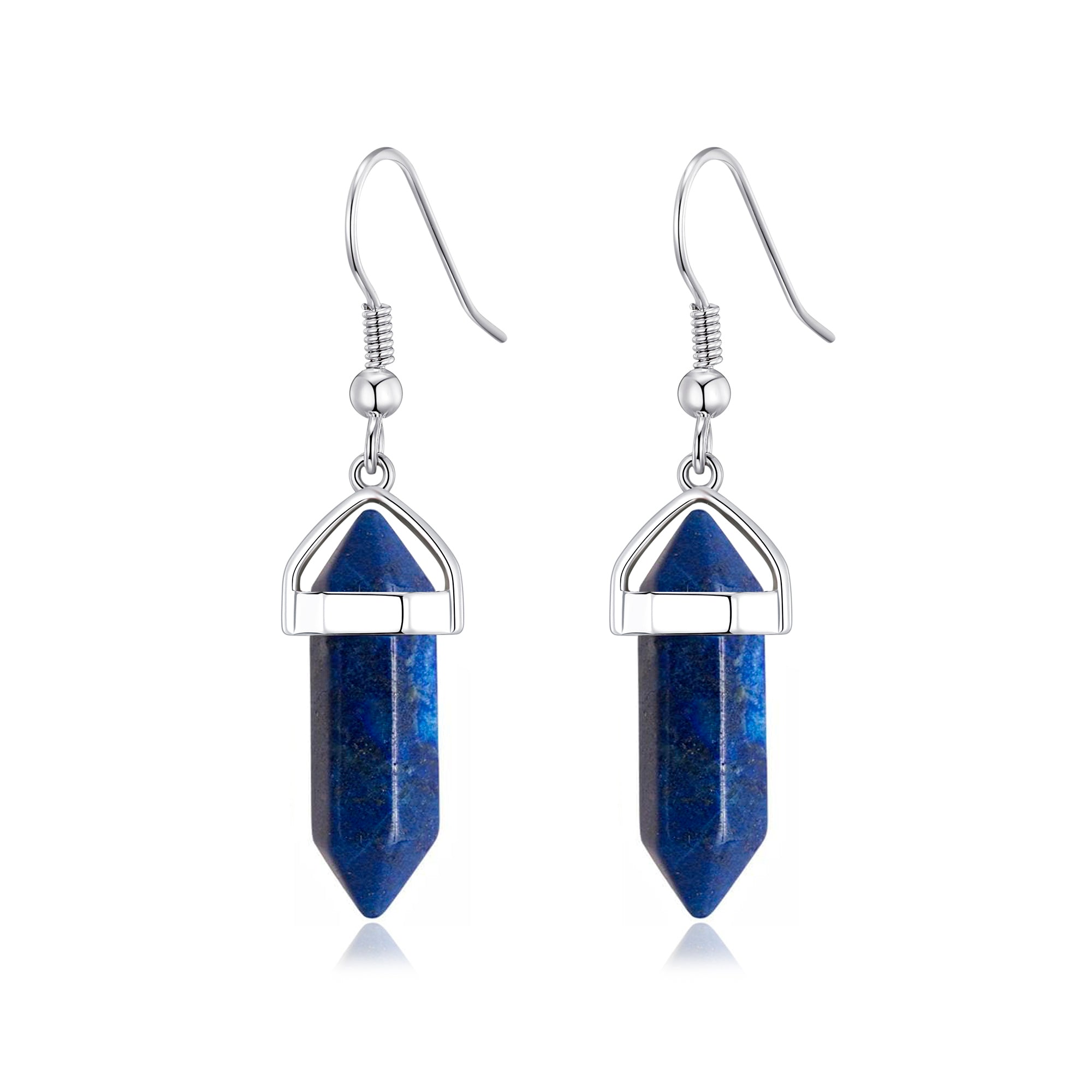 Lapis Gemstone Drop Earrings with Quote Card