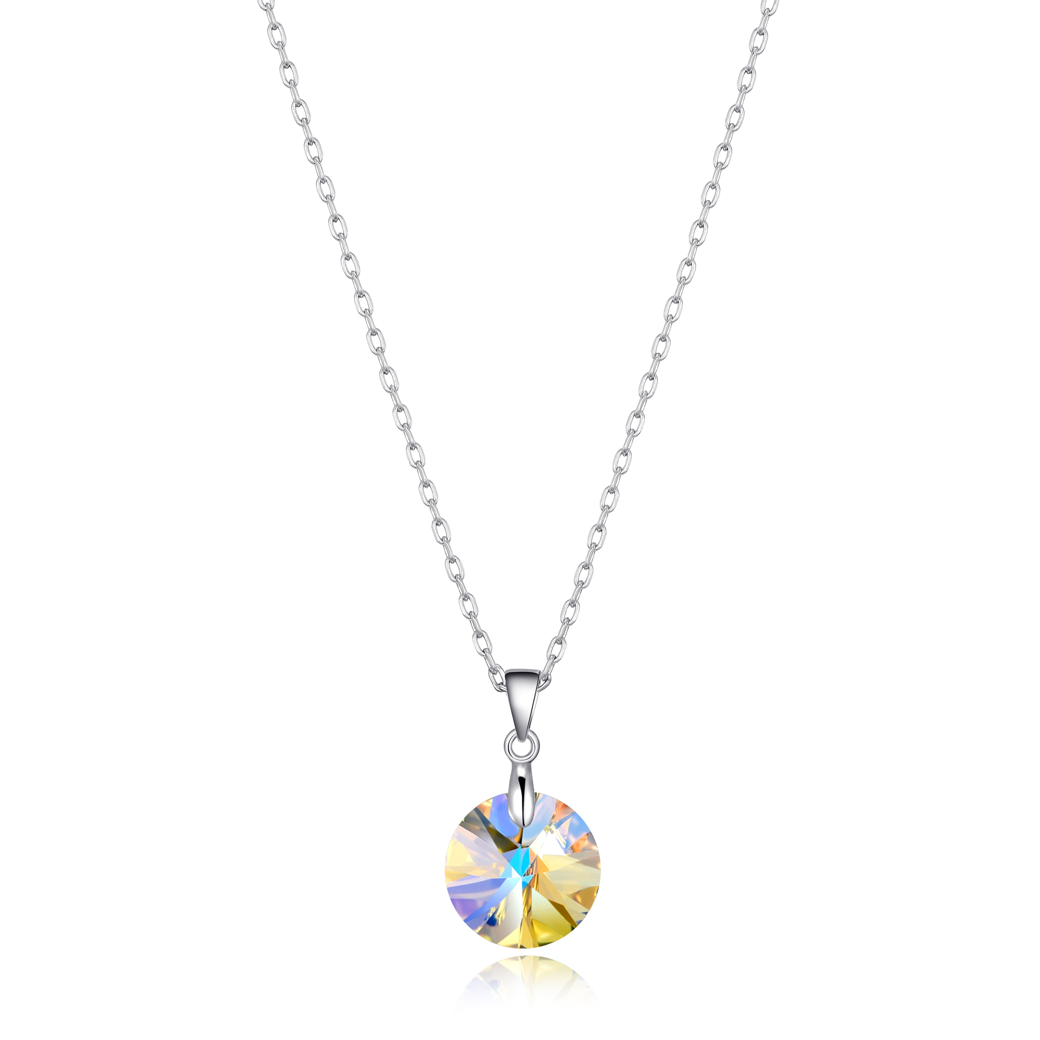Sterling Silver Aurore Boreale Necklace Created with Zircondia® Crystals