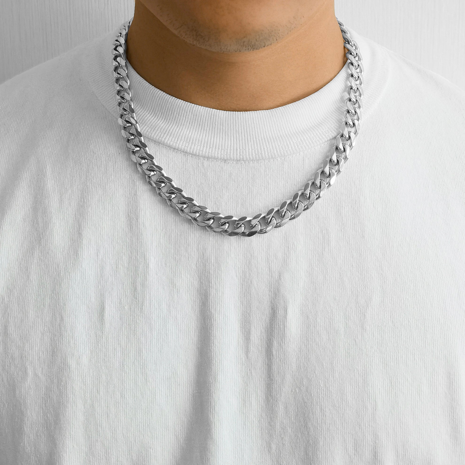 Men's 12mm Stainless Steel 20 Inch Curb Chain Necklace