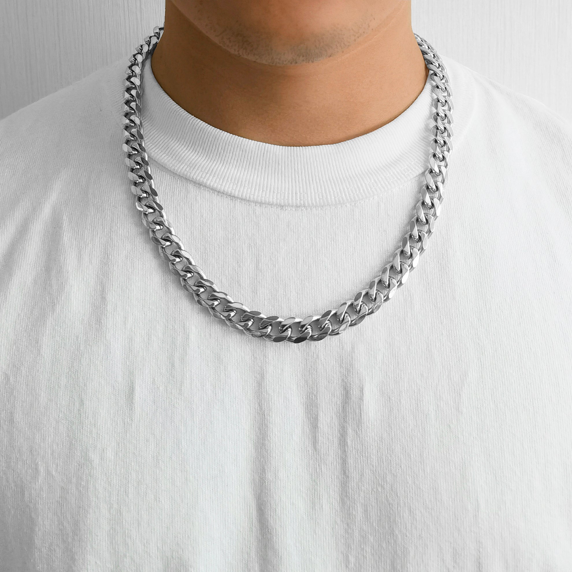 Men's 12mm Stainless Steel 22 Inch Curb Chain Necklace