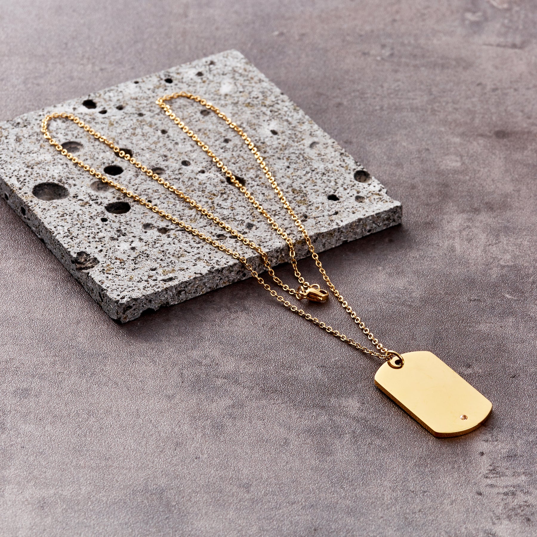 Premium Tag Necklace Set (24kt Gold) – RoseGold & Black Pty Ltd