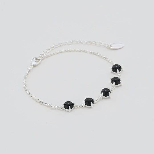 Black Onyx Gemstone Bracelet with Quote Card Video
