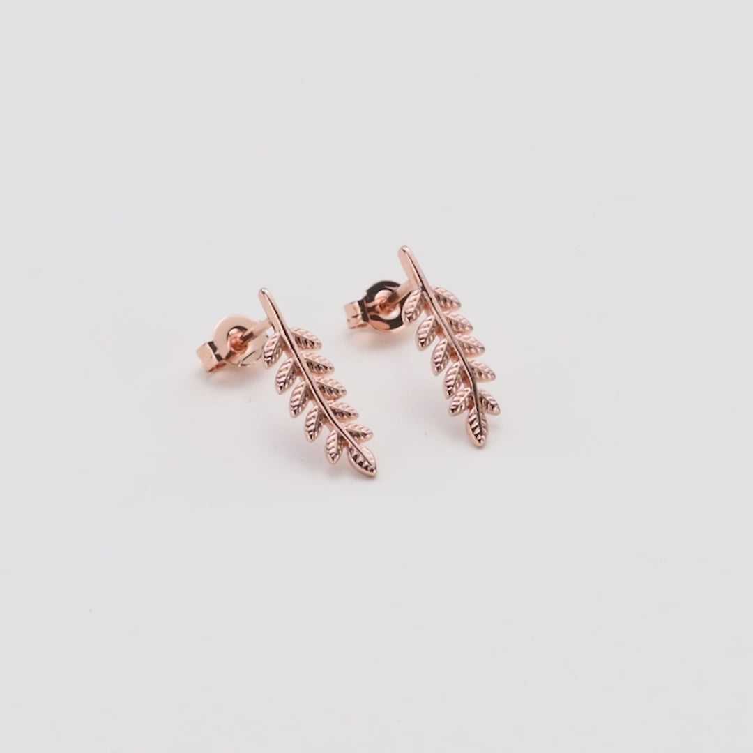 Rose Gold Plated Leaf Earrings Video