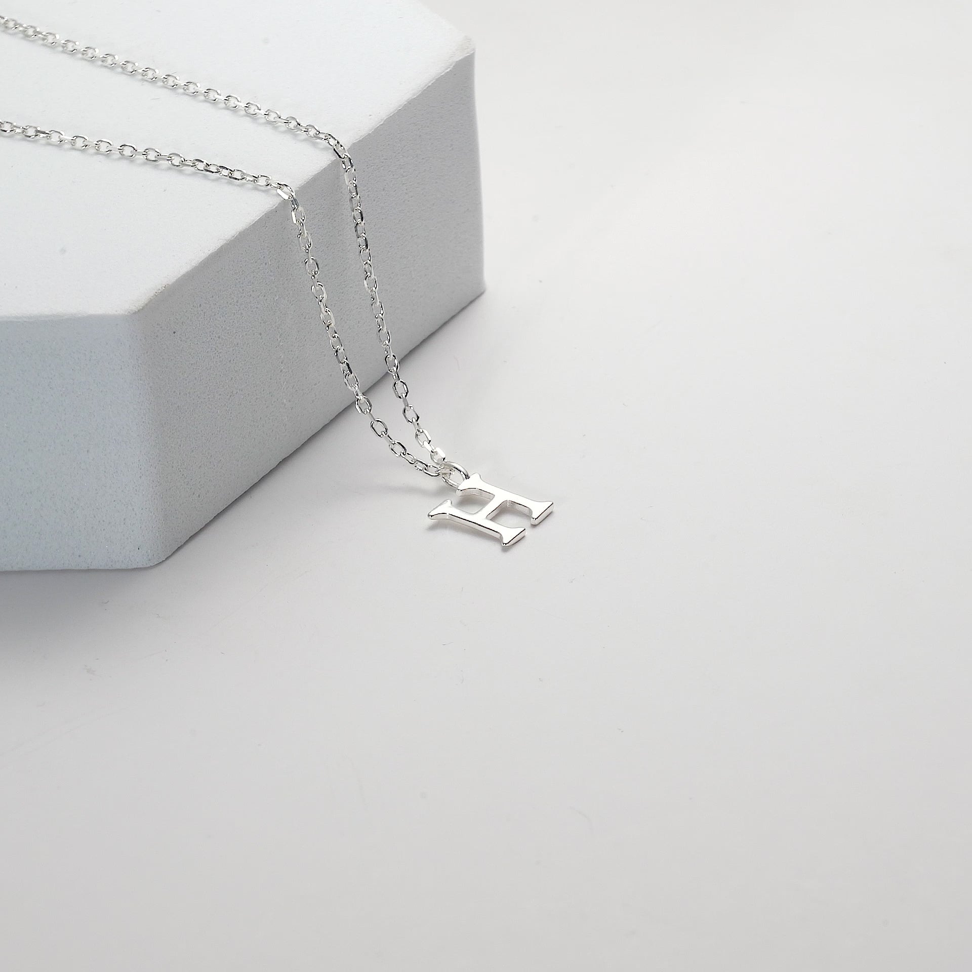 Sterling Silver Initial H Necklace Video
