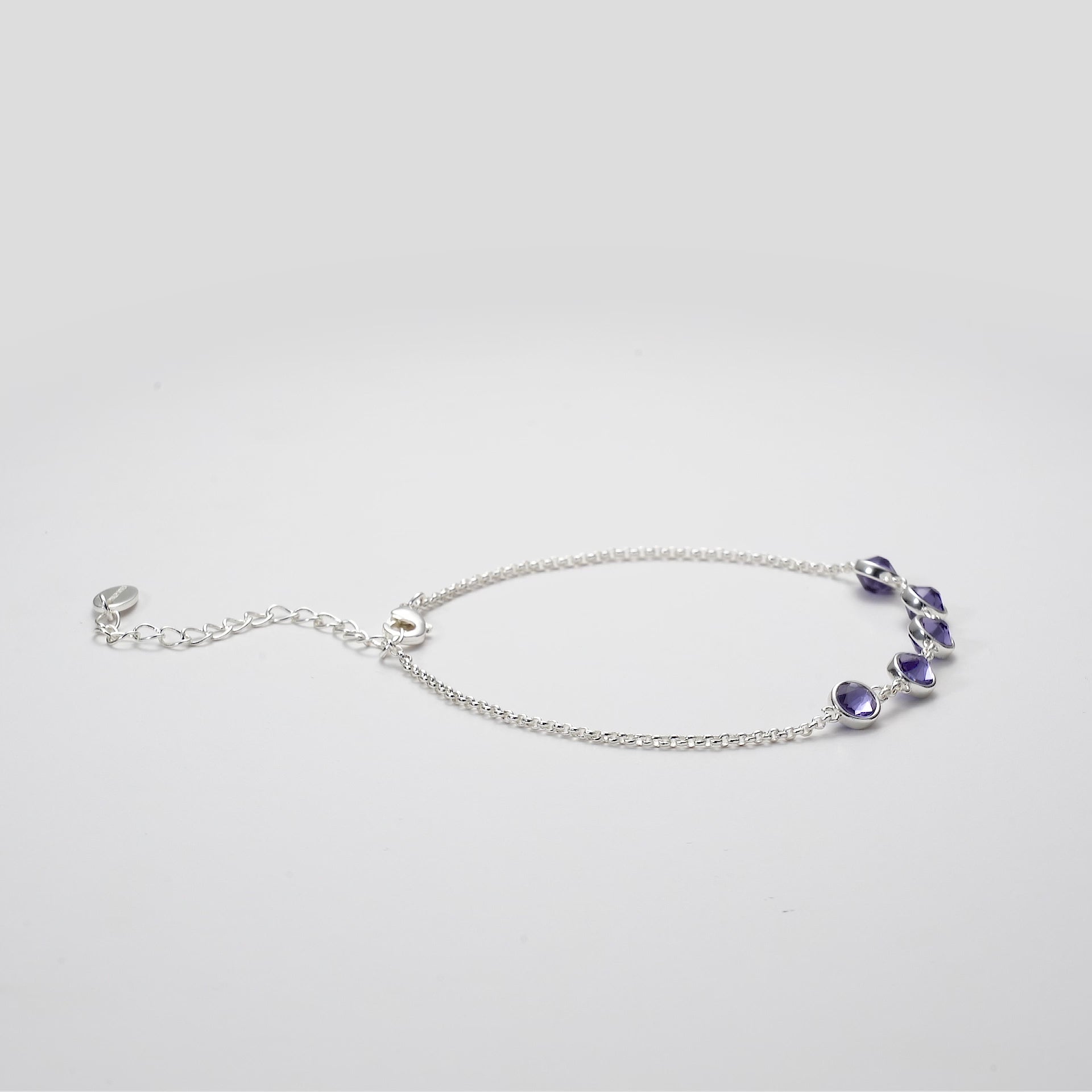 Light Purple Crystal Chain Bracelet Created with Zircondia® Crystals Video