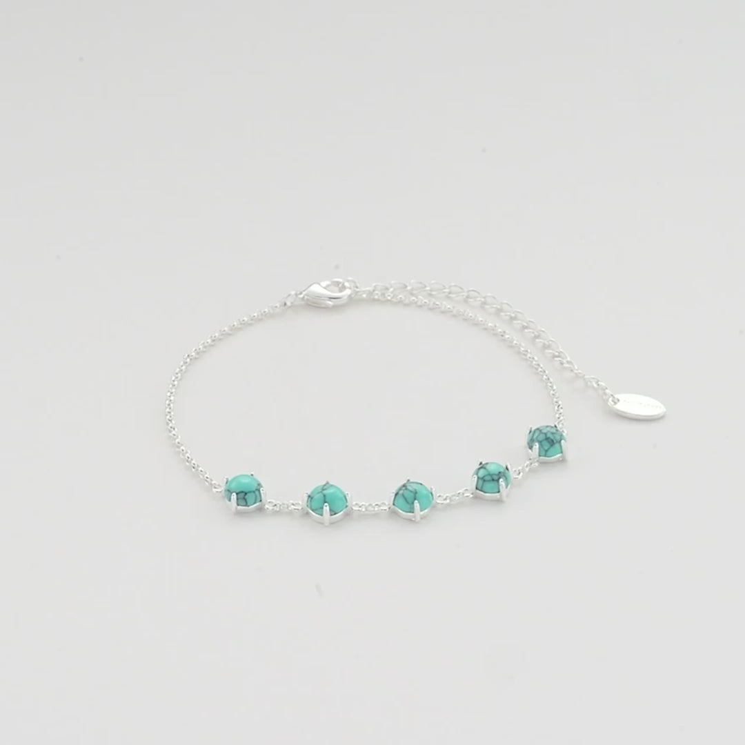 Synthetic Turquoise Gemstone Bracelet Video