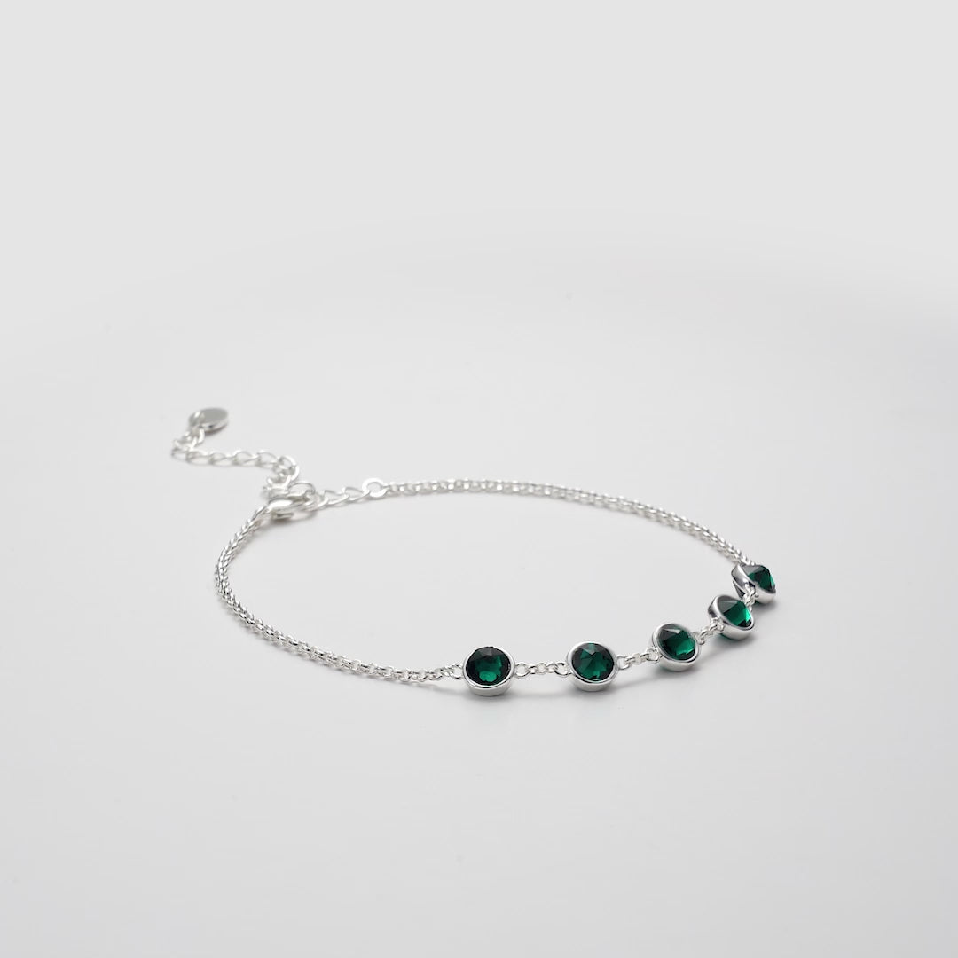 May Birthstone Bracelet Created with Emerald Zircondia® Crystals Video