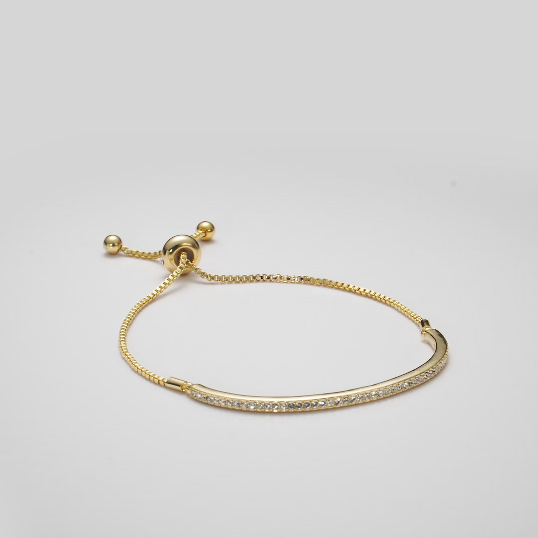Gold Plated Friendship Bracelet Created with Zircondia® Crystals Video
