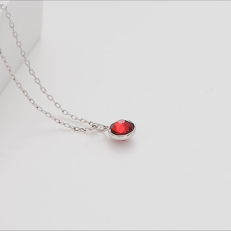 Dark Red Crystal Necklace Created with Zircondia® Crystals Video