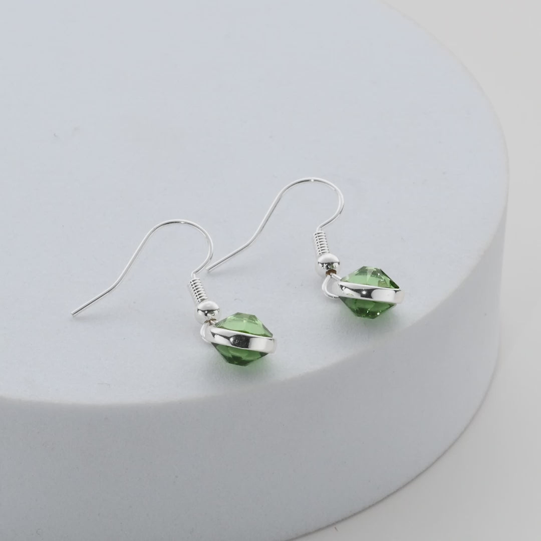 Light Green Crystal Drop Earrings Created Zircondia® Crystals Video