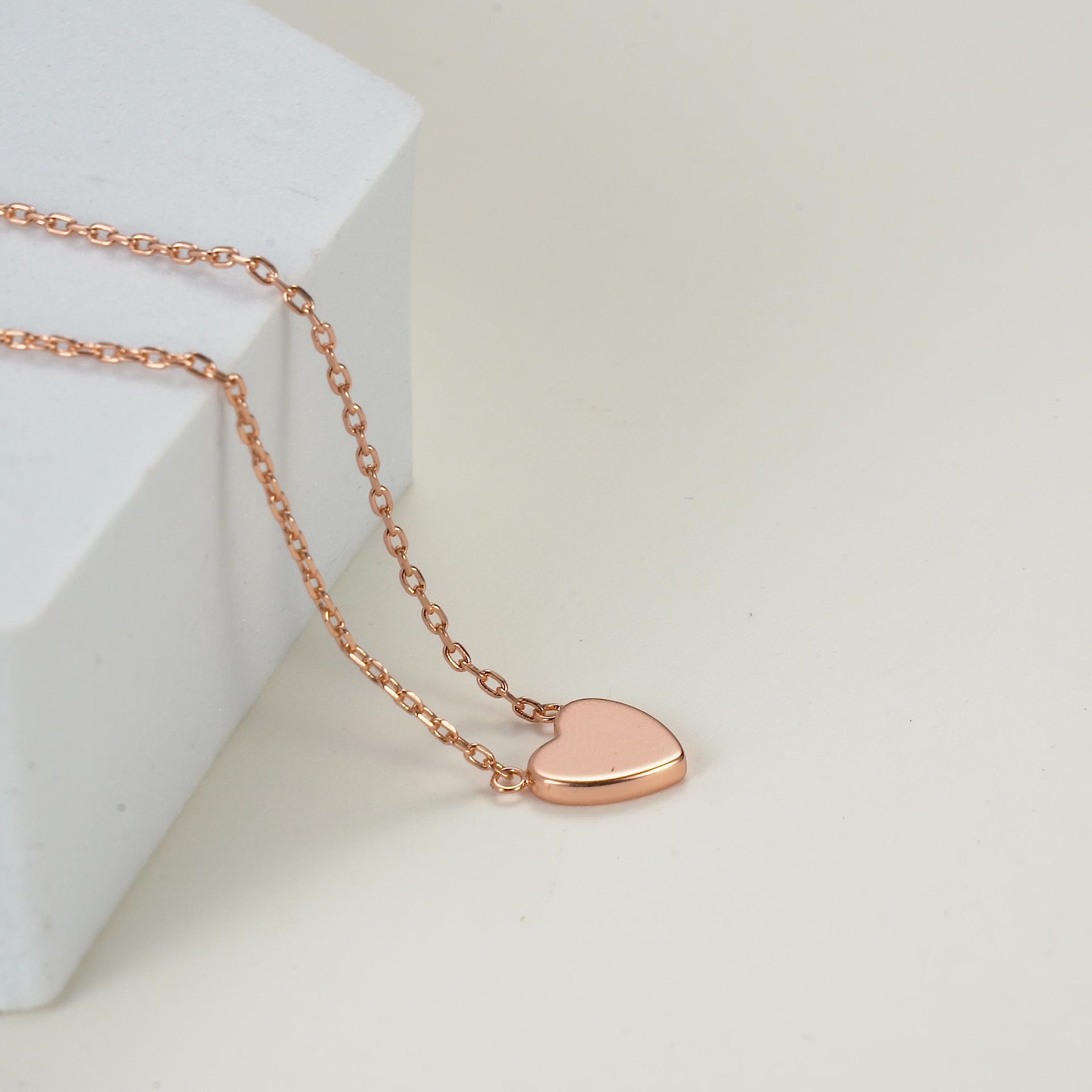 Rose Gold Plated Heart Necklace Video