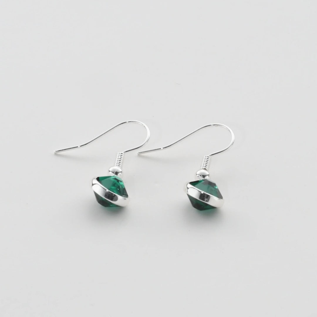 May Birthstone Drop Earrings Created with Emerald Zircondia® Crystals Video