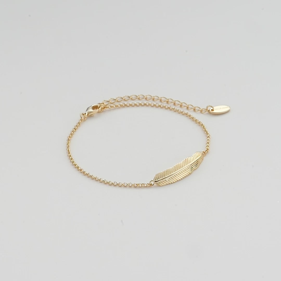 Gold Plated Feather Bracelet Video