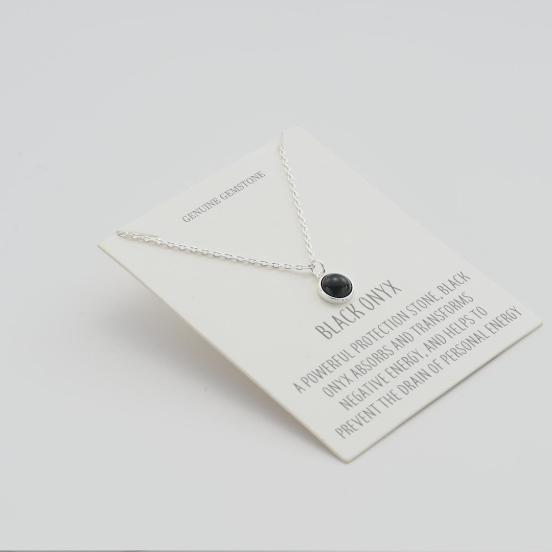 Black Onyx Necklace with Quote Card Video