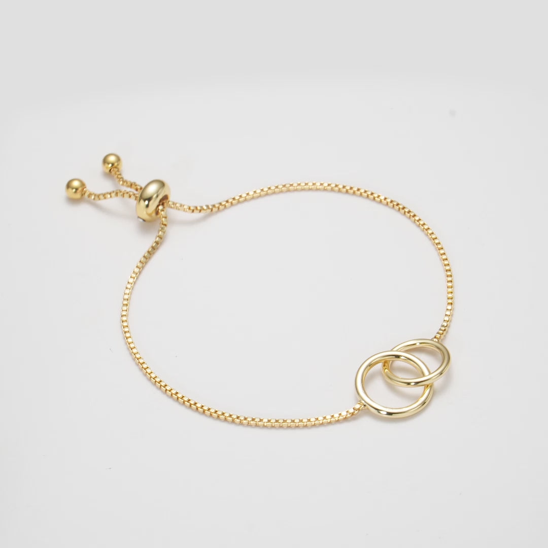 Gold Plated Link Friendship Bracelet Created with Zircondia® Crystals Video