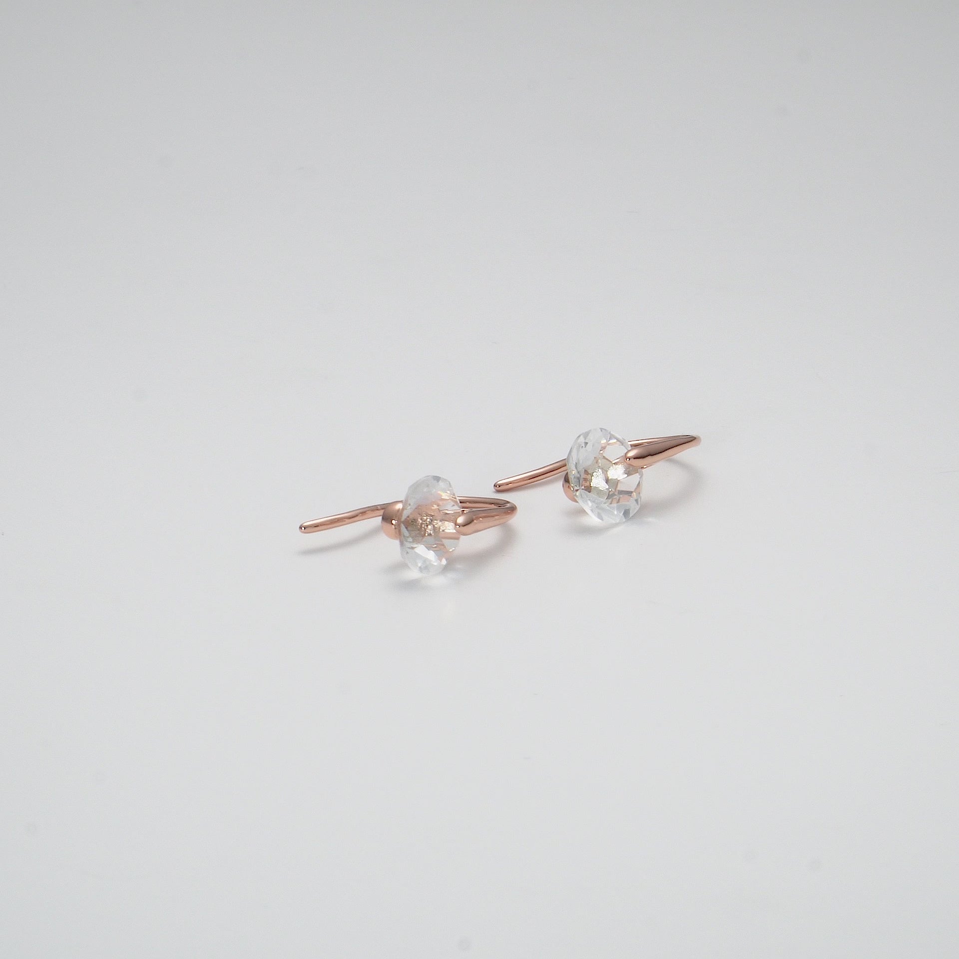 Rose Gold Plated Atlas Earrings Created with Zircondia® Crystals Video