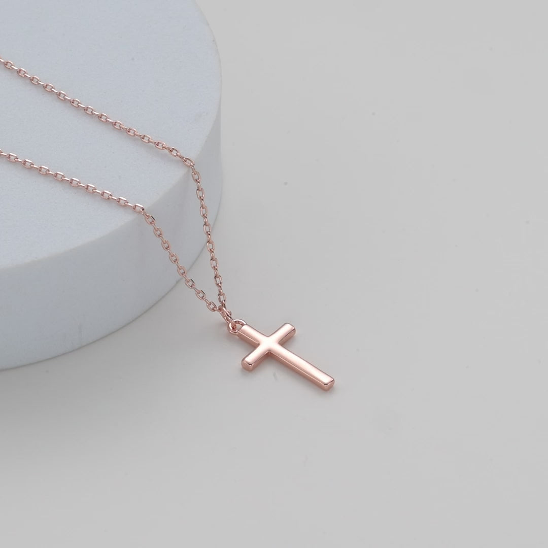 Rose Gold Plated Cross Necklace Video