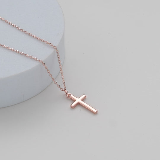 Rose Gold Plated Cross Necklace Video