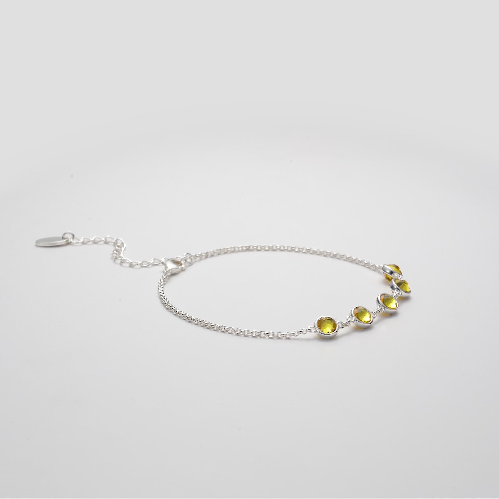 Yellow Crystal Chain Bracelet Created with Zircondia® Crystals Video