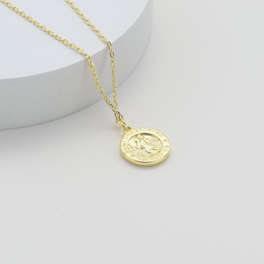 Gold Plated St Christopher Necklace Video
