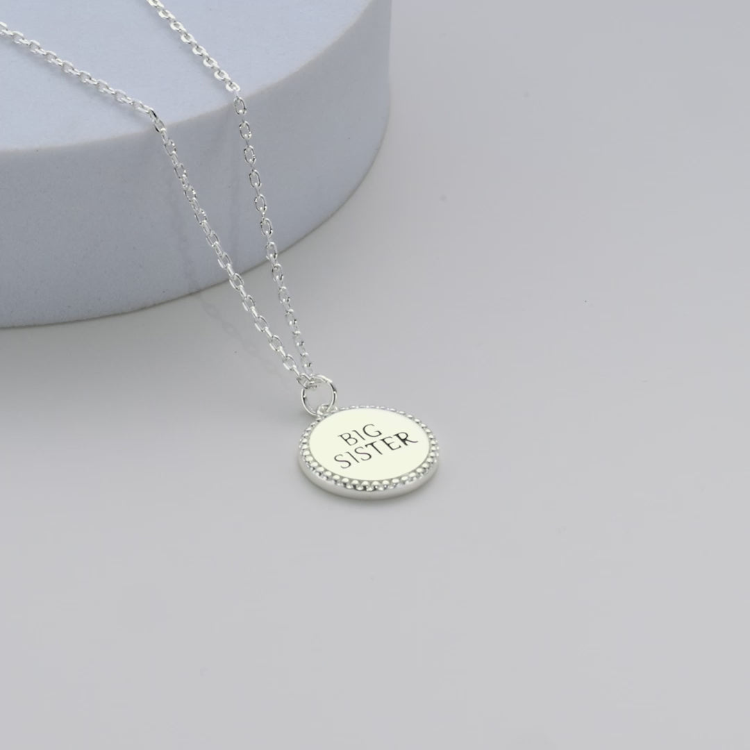 Silver Plated Filigree Disc Big Sister Necklace Video