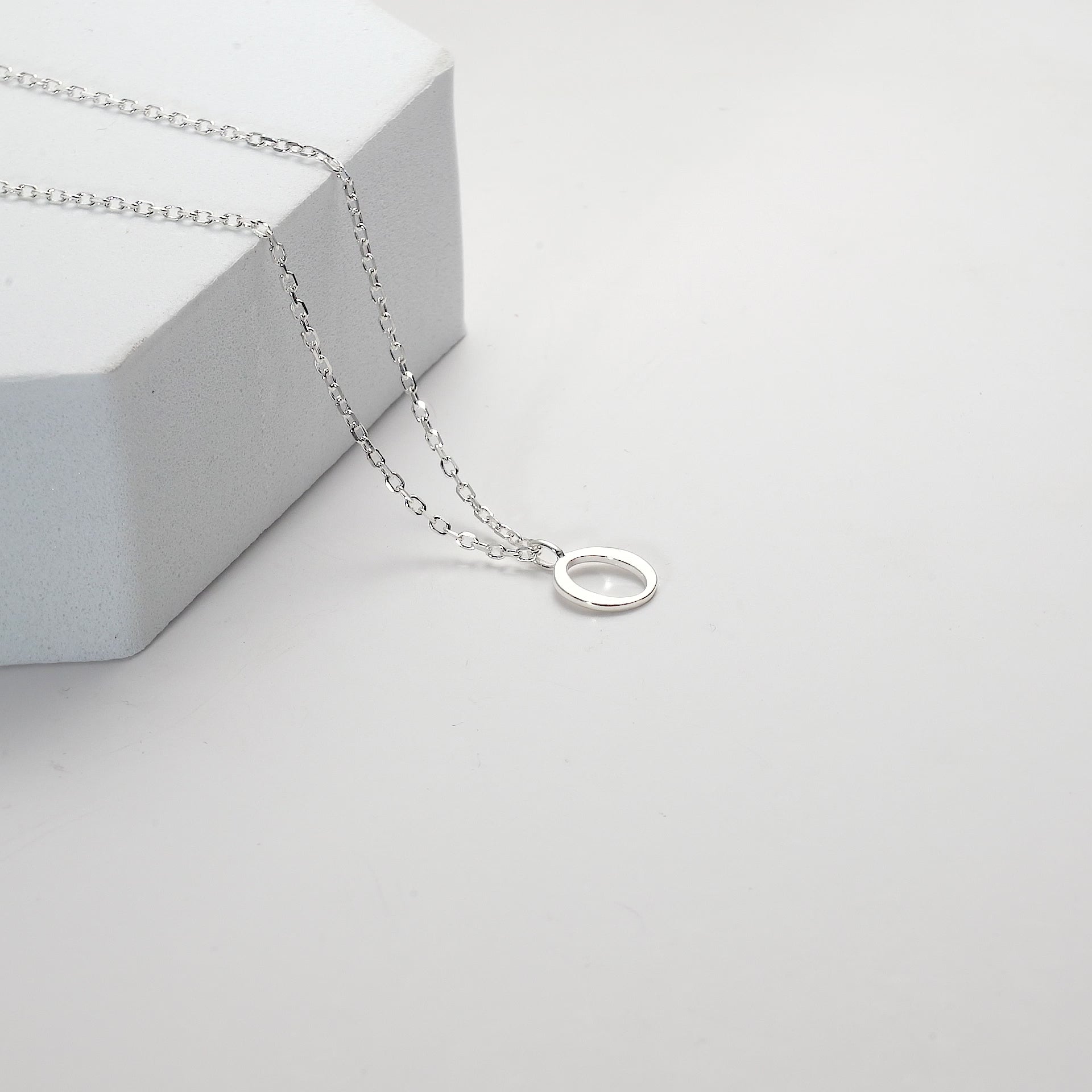 Sterling Silver Initial O Necklace Video
