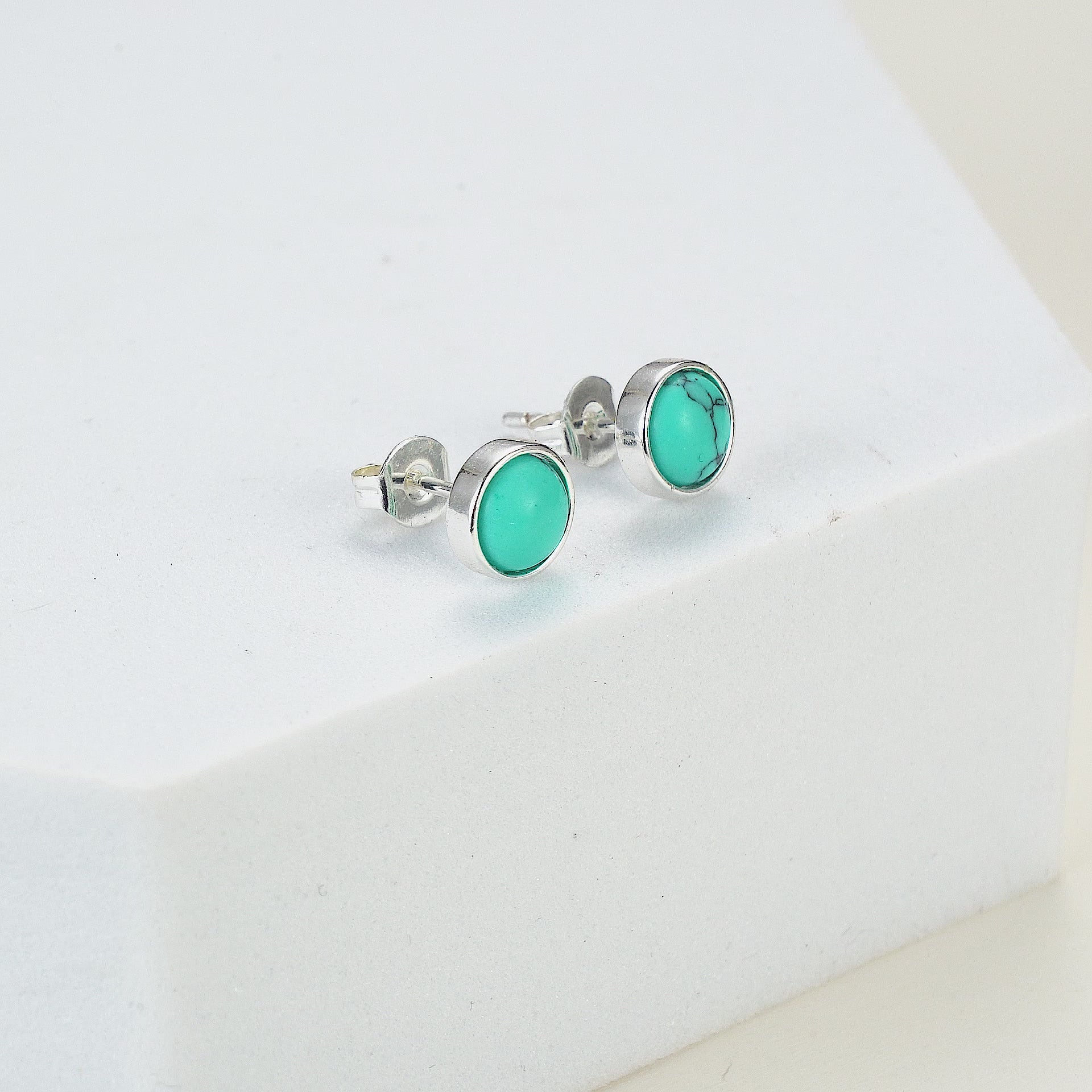 Synthetic Turquoise Stud Earrings Video