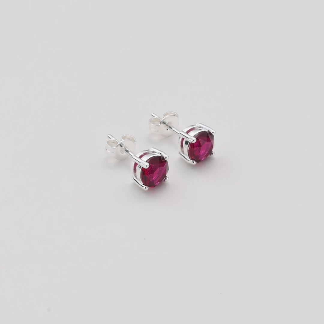 July (Ruby) Birthstone Earrings Created with Zircondia® Crystals Video