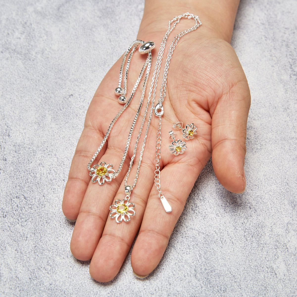Philip Jones Jewellery Sets – Elegant Necklace, Earrings & Bracelet Gift Sets 6 3pc daisy bracelet set created with zircondia crystals 689314