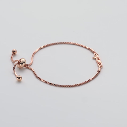 Rose Gold Plated Auntie Bracelet Created with Zircondia® Crystals Video