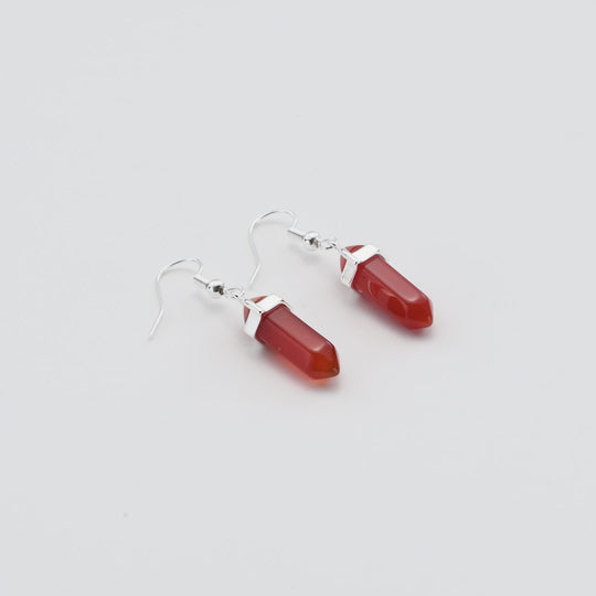 Carnelian Gemstone Drop Earrings with Quote Card Video