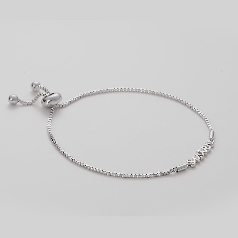 Silver Plated Sister Bracelet Created with Zircondia® Crystals