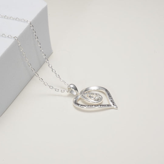 Silver Plated Mum I Love You Quote Necklace Created with Zircondia® Crystals Video