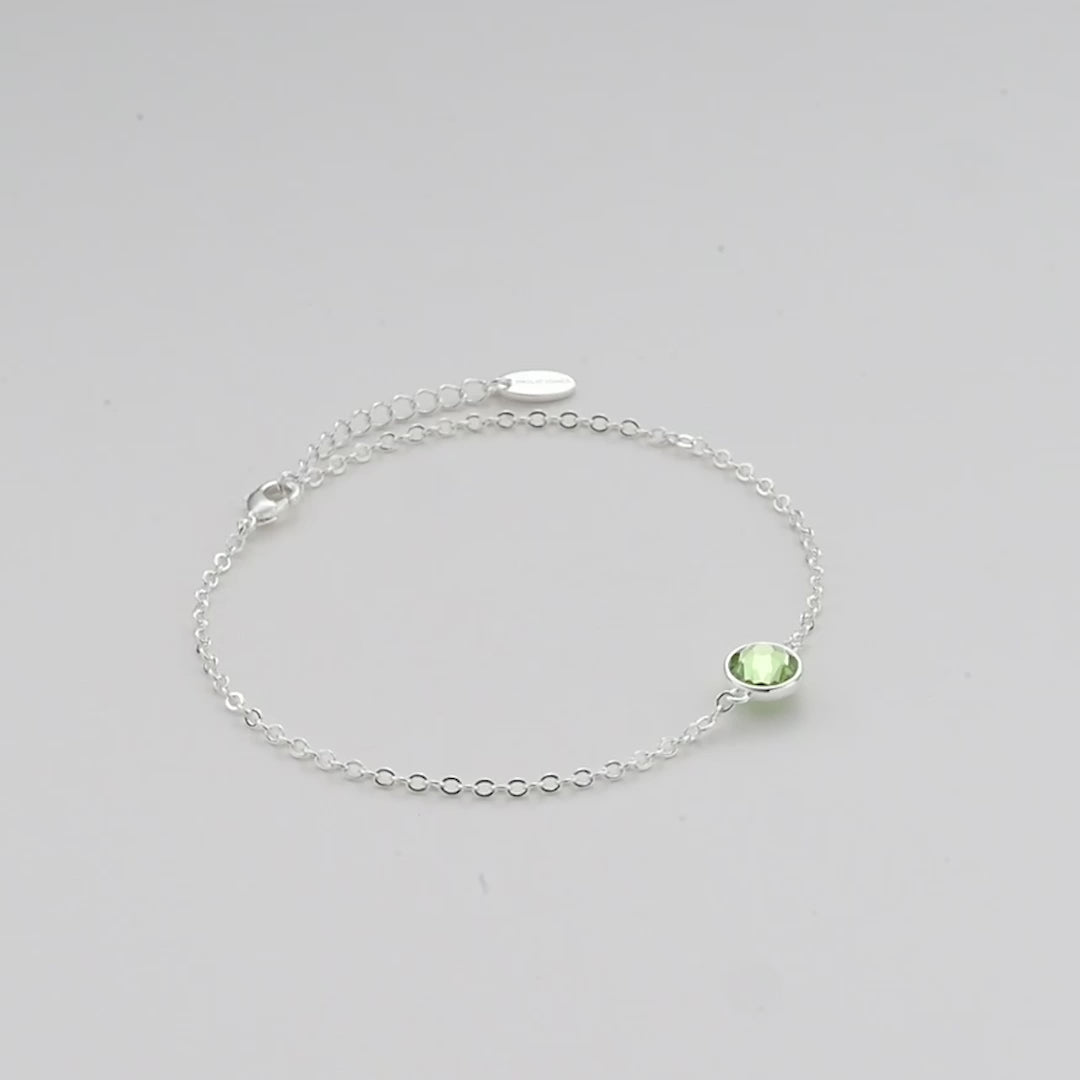 Light Green Crystal Anklet Created with Zircondia® Crystals Video
