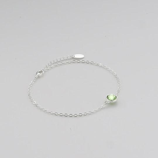 Light Green Crystal Anklet Created with Zircondia® Crystals Video