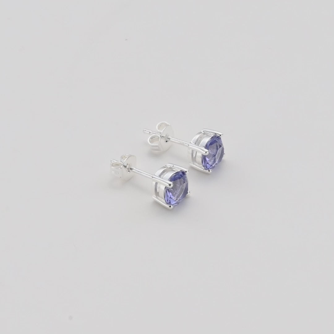 February (Amethyst) Birthstone Earrings Created with Zircondia® Crystals Video