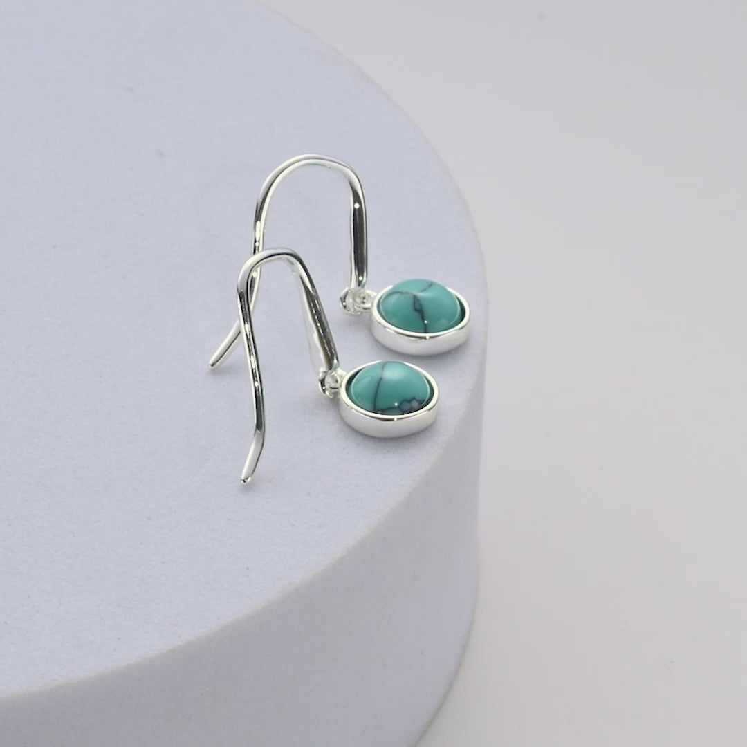 Synthetic Turquoise Drop Earrings Video