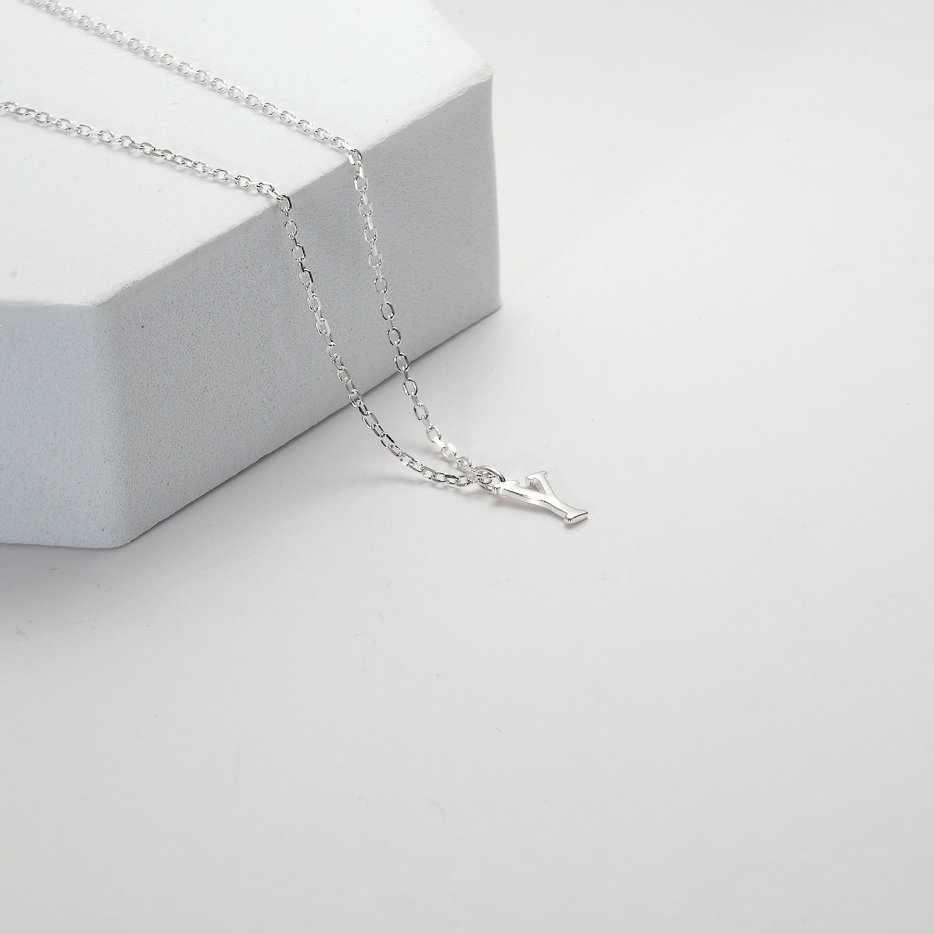 Sterling Silver Initial Y Necklace