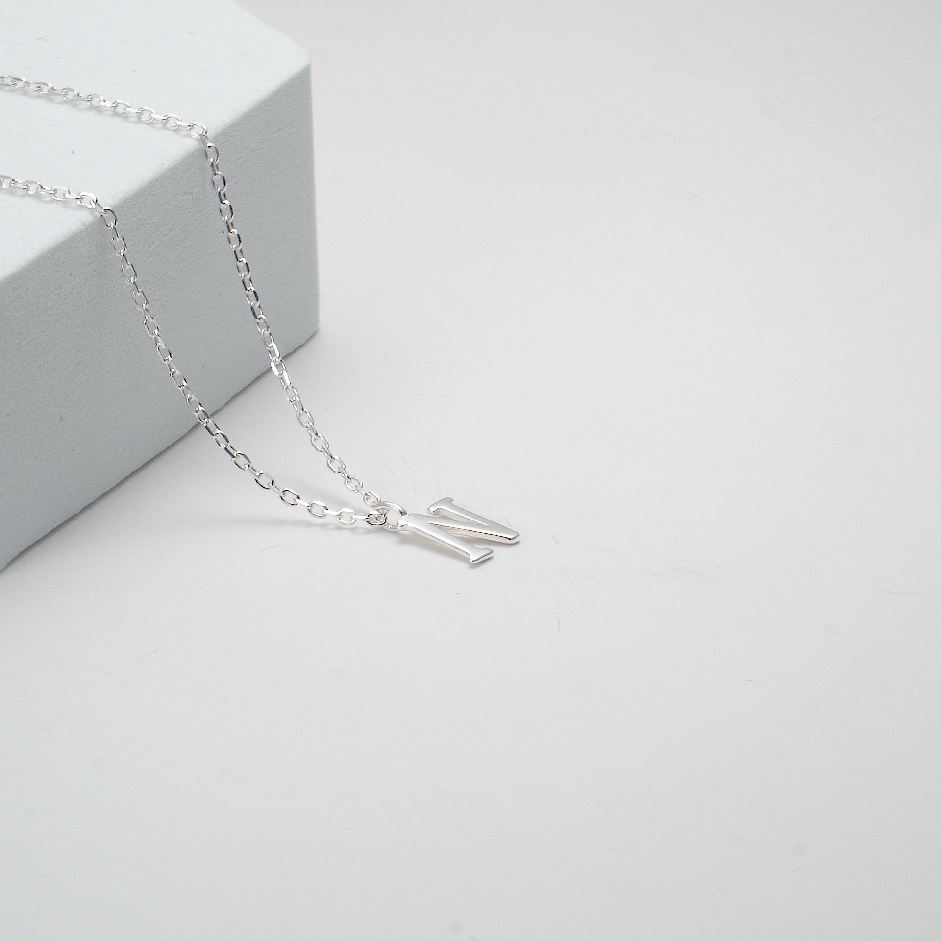 Sterling Silver Initial N Necklace Video